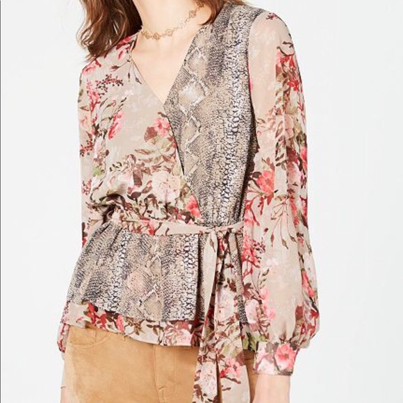 I.N.C Blouse Floral/Animal Print - Picture 4 of 5